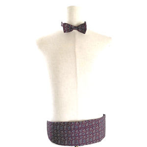 Silk Bow Tie & Cummerbund Set Retro 90s 80s Vintage Designer Robert Stock